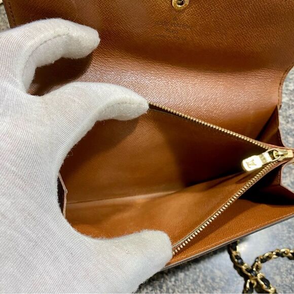 LOUIS VUITTON Monogram Sarah Wallet to Shoulder Bag 💼 W17 - Picture 14 of 14